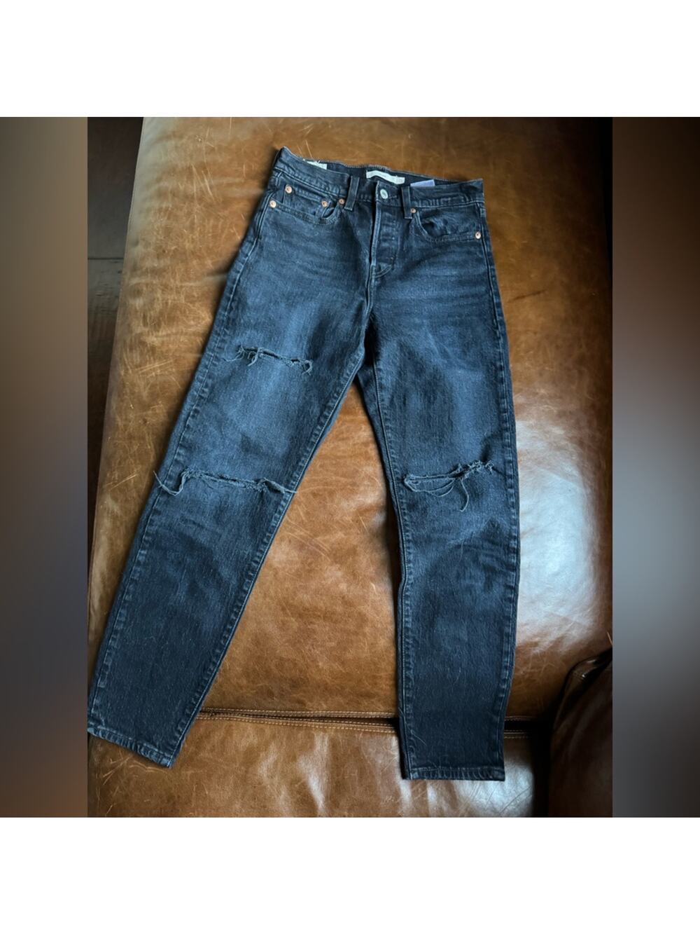 Levi's Black Straight Leg Jeans Wedgie fit for Women